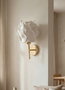Opviq Lámpara de Pared Eva Blanco y Dorado Brillante